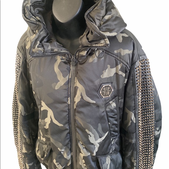 🎉HP 🎉 Philipp Plein Camo Studded Jacket - Picture 4 of 13